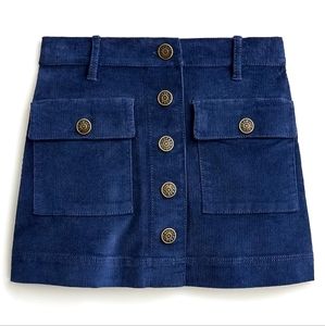 Crewcuts girls corduroy button front Mini skirt, 6, blue